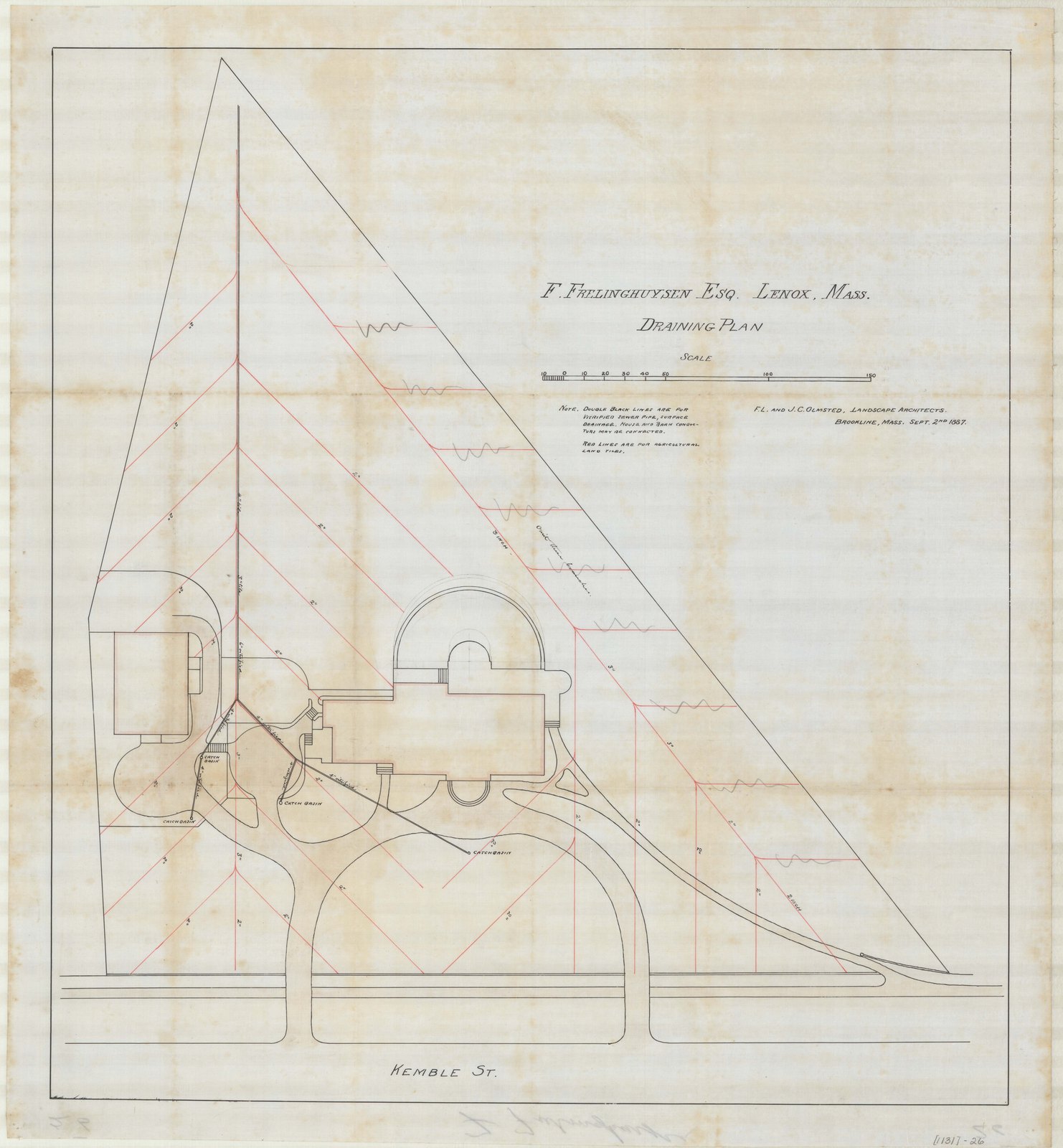 Grading plan, a late state. Olmsted job 01131.