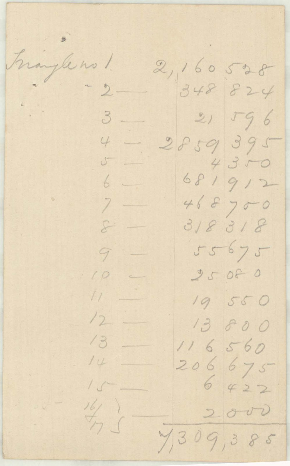 Calculation sheet 2 of 11. Olmsted job 01131.