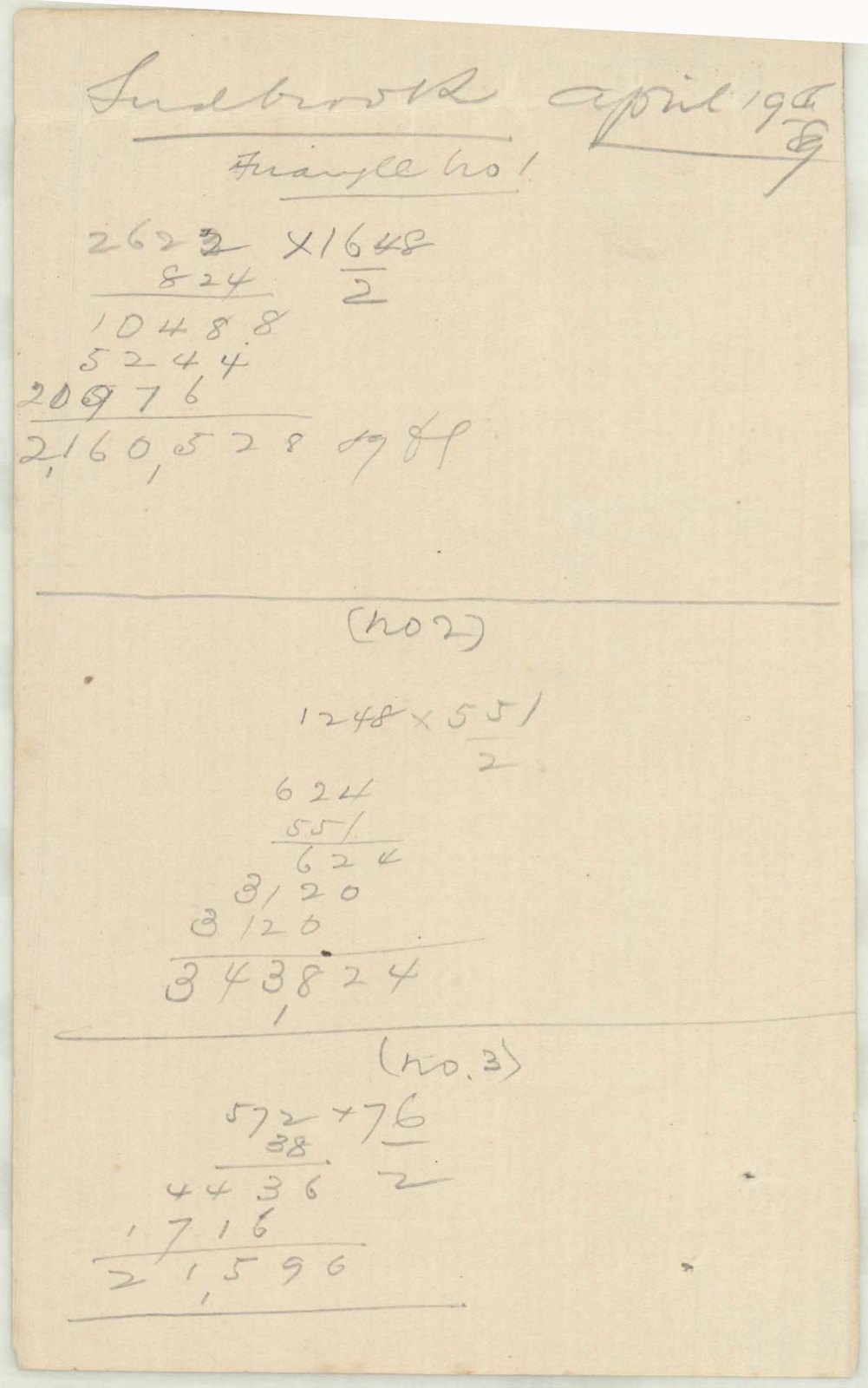 Calculation sheet 9 of 11. Olmsted job 01131.