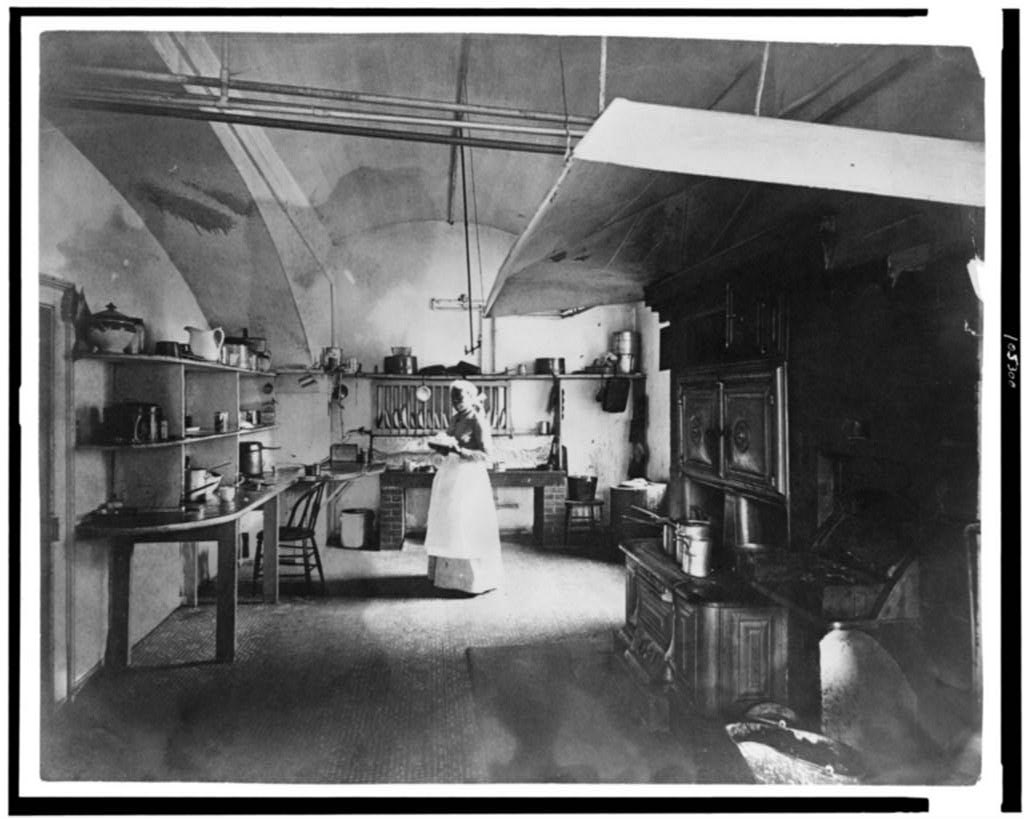 [White House kitchen]. about 1900.