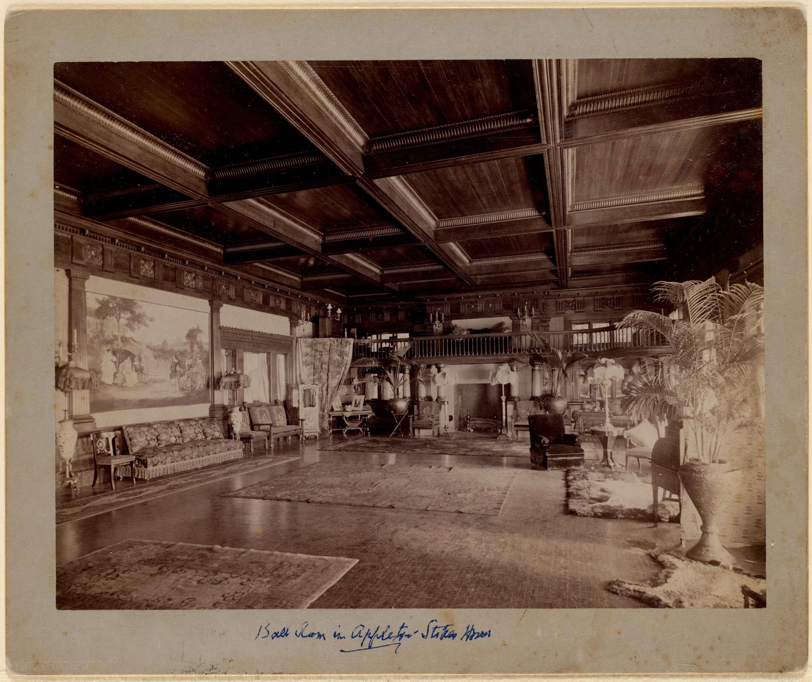 Homestead: ballroom in Appleton-Stokes house. About 1891.