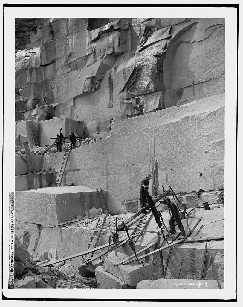 Channeling, a New England granite quarry. 1908.