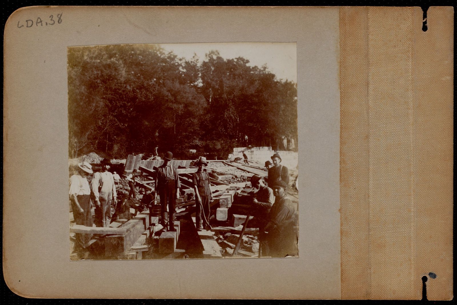 Men at a construction site. about 1890s–1900s.