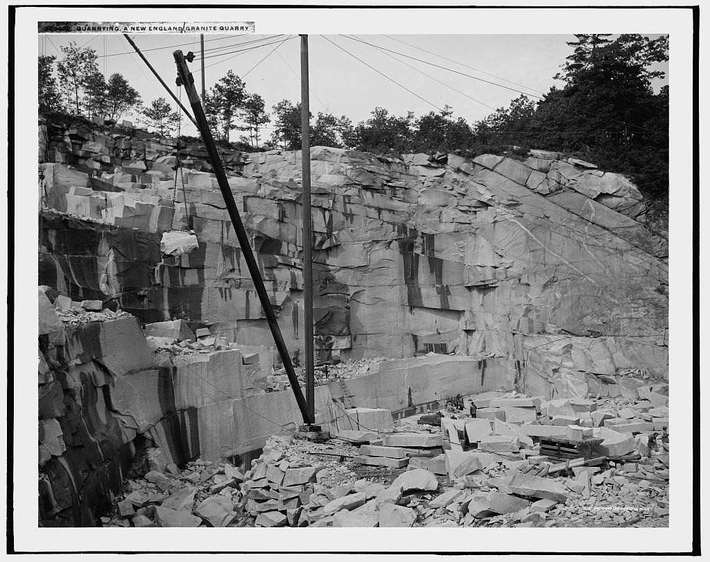 Quarrying, a New England granite quarry. 1908.
