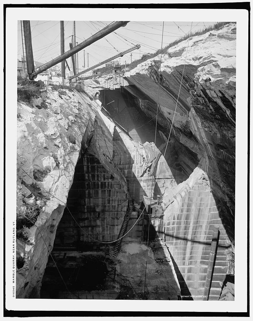 Marble quarry, near Rutland, Vt. about 1900.