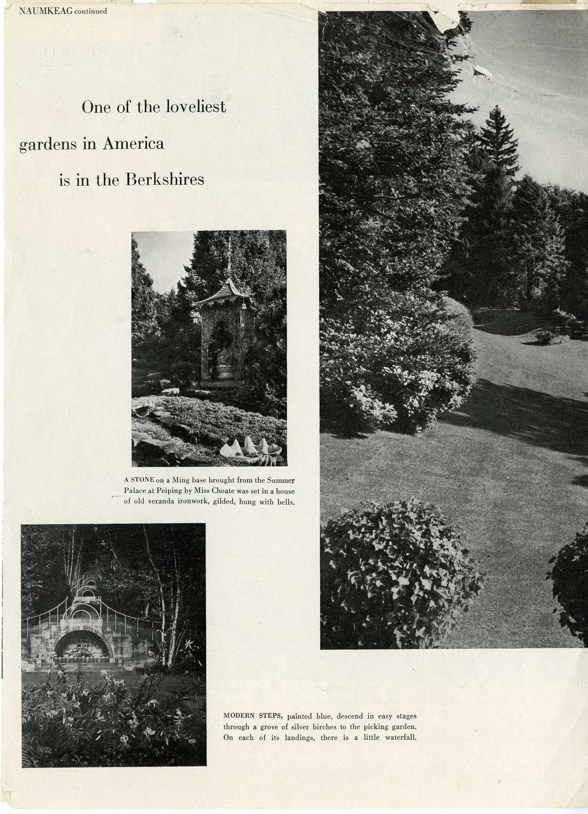 Second page. “One of the loveliest gardens in America is in the Berkshires.”