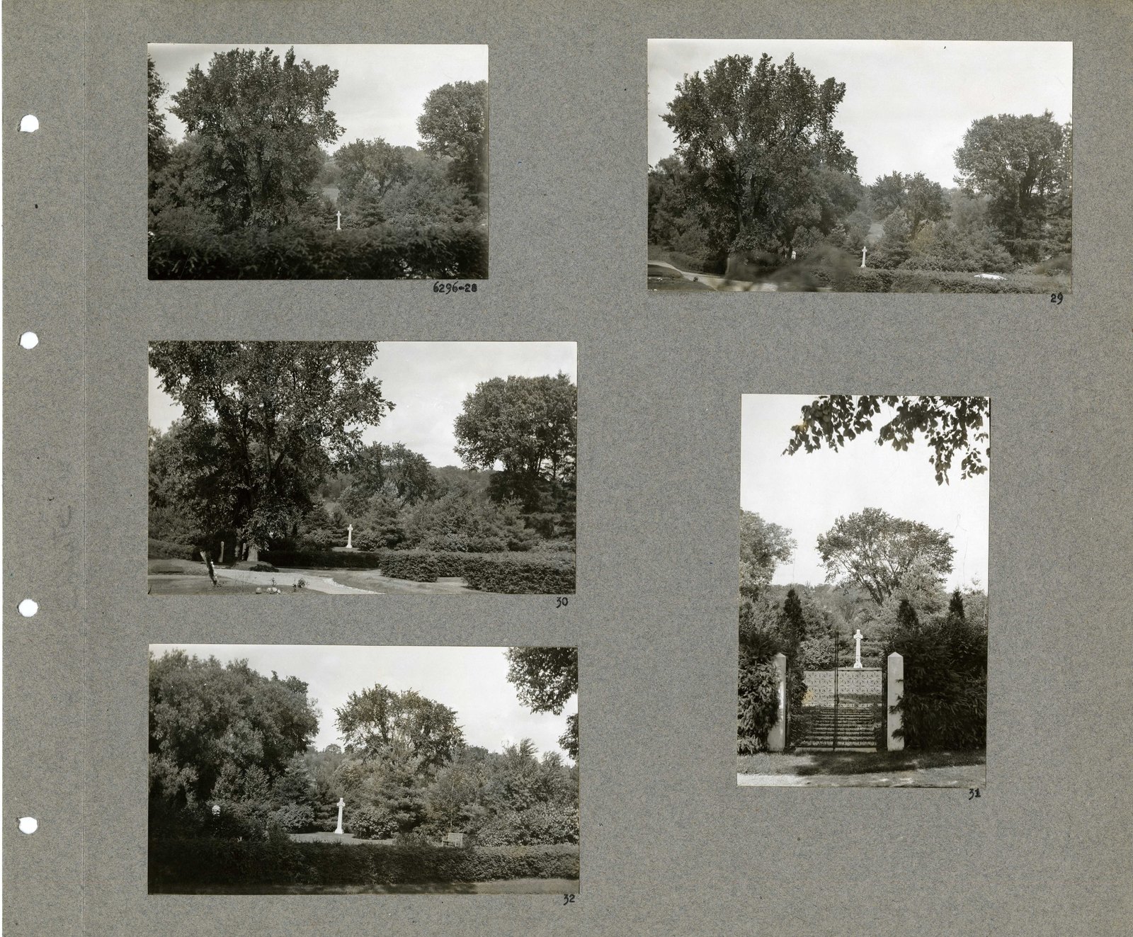 Album page: cemetery views with monuments in place.