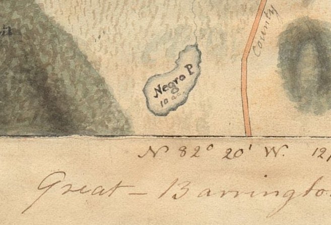 Negro P., with its acreage written beneath the name. The Great Barrington line runs below.