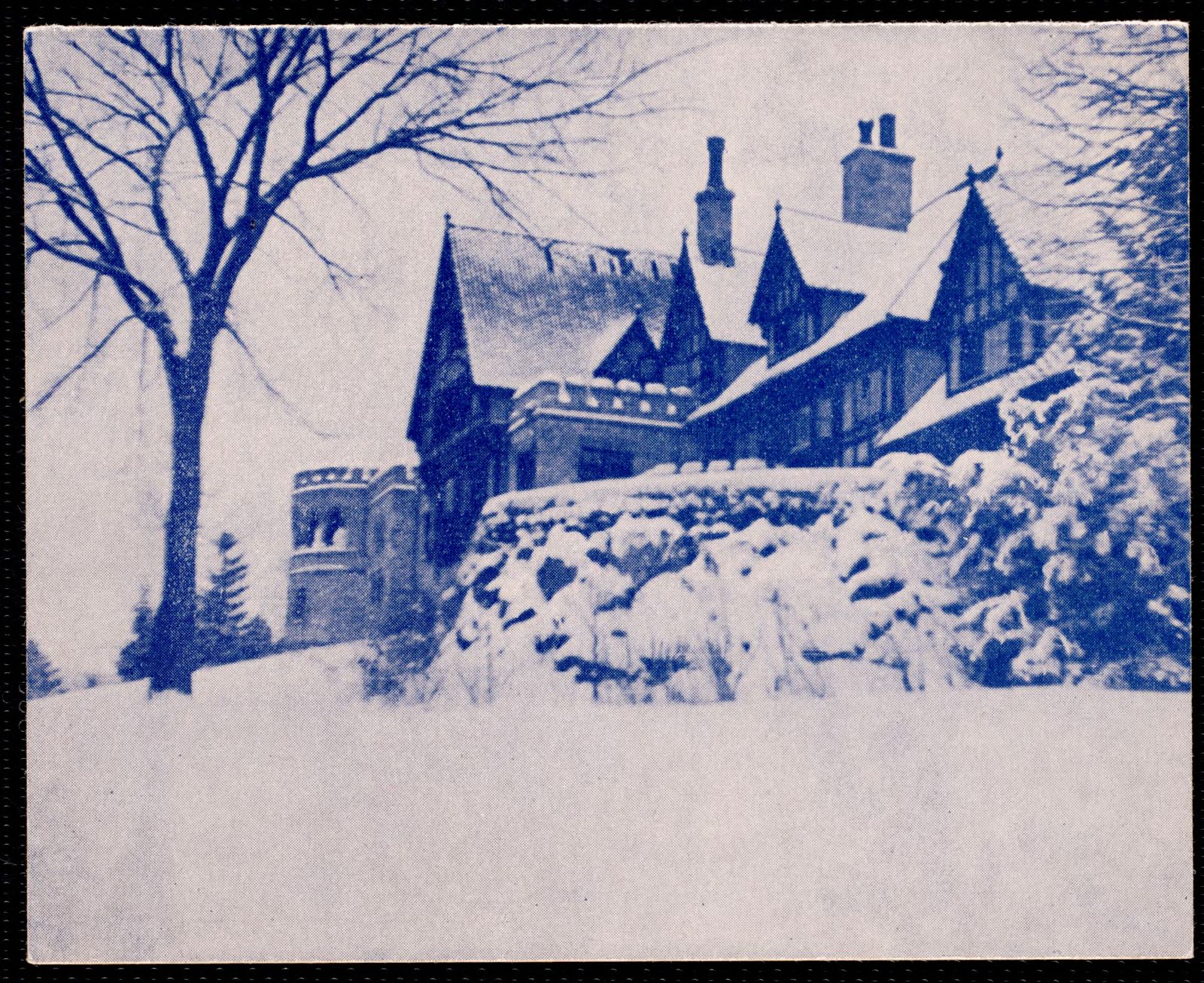 Shadow Brook: front and side in winter. about 1922–1956.
