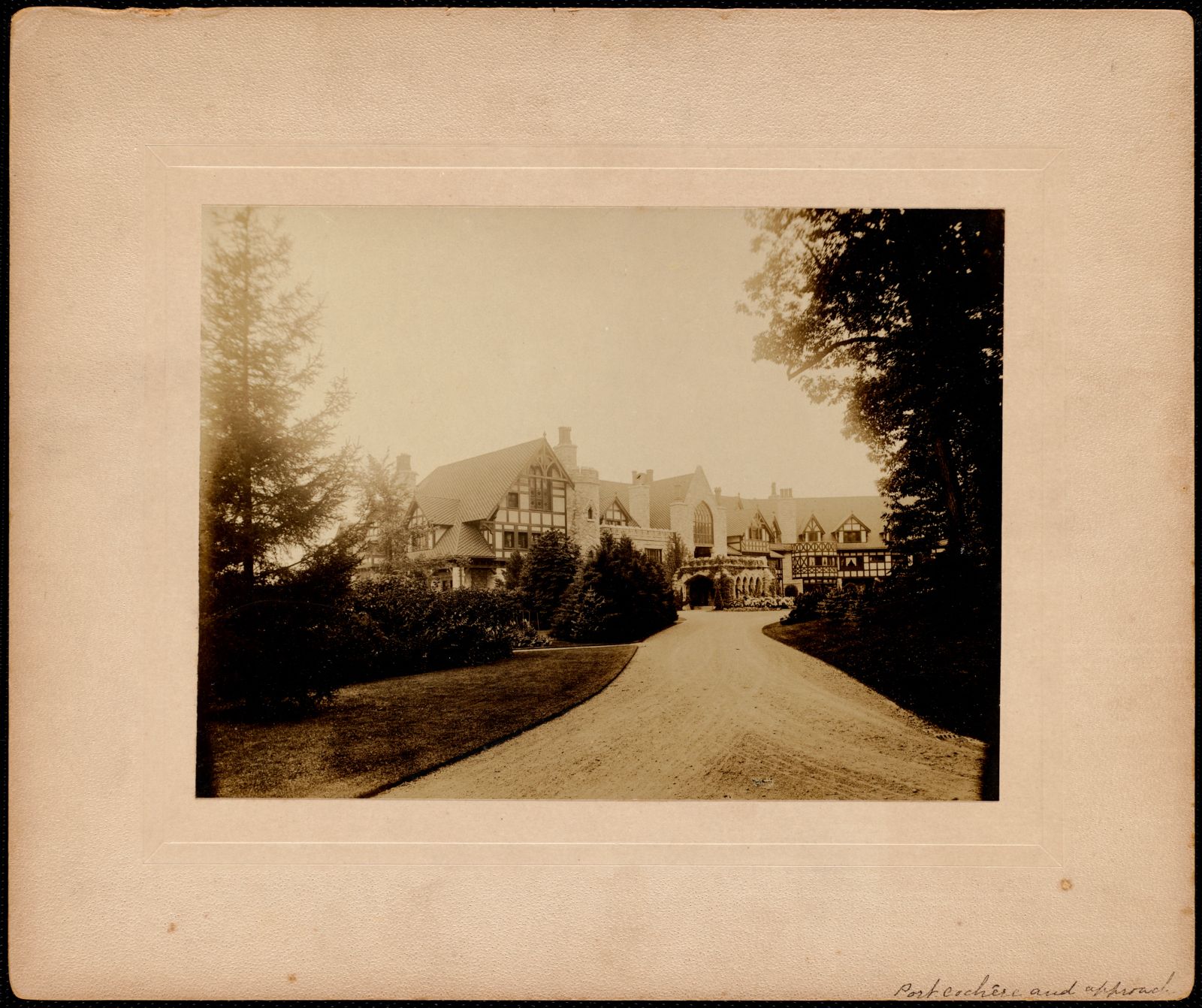 Shadow Brook: porte cochêre and approach. about 1895–1899.