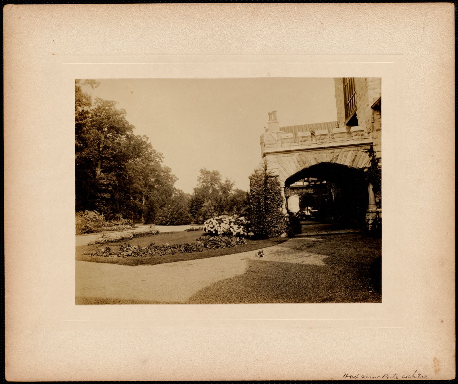 Shadow Brook: west view porte cochere. about 1895–1899.