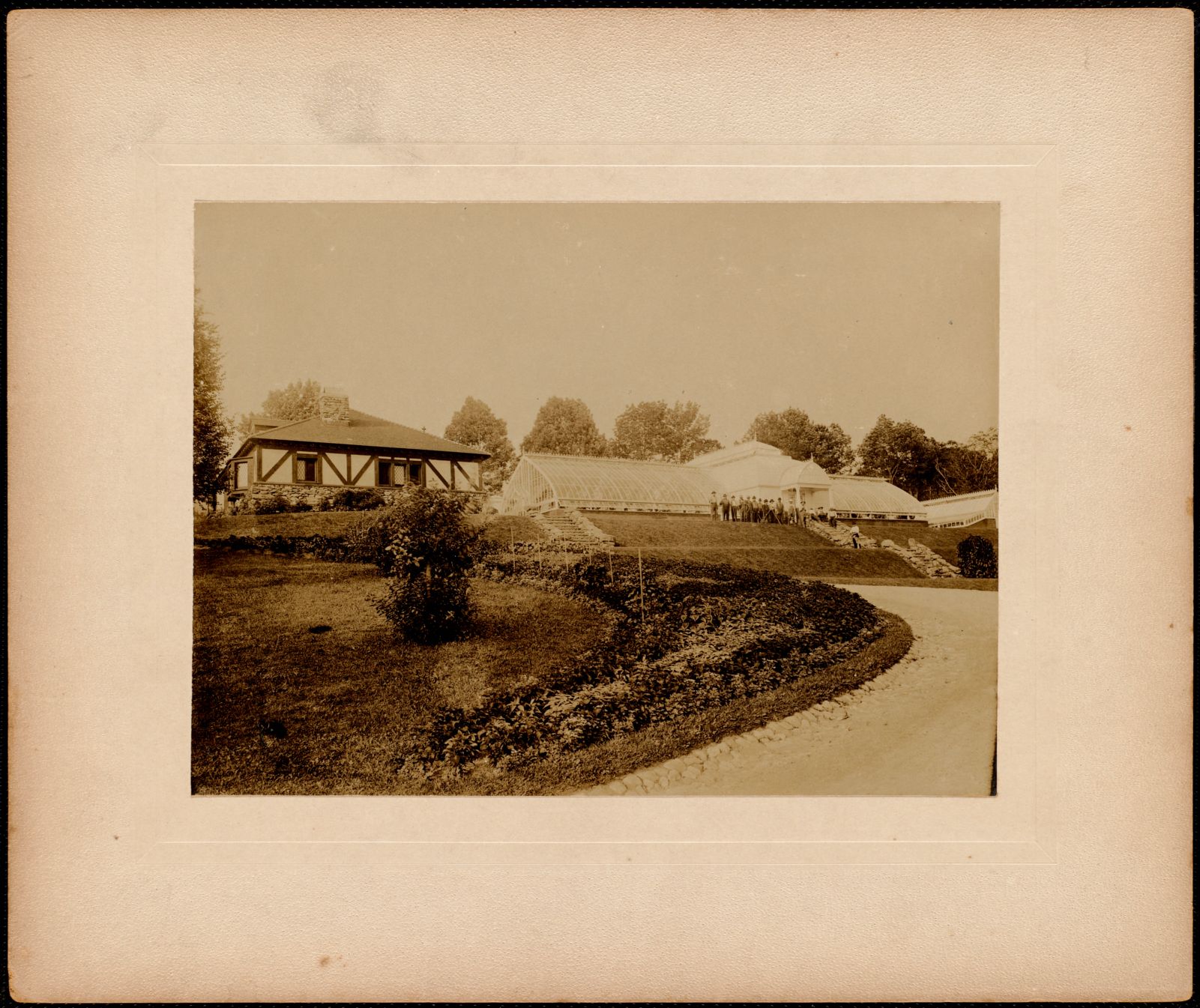 Shadow Brook greenhouse. about 1895–1899.