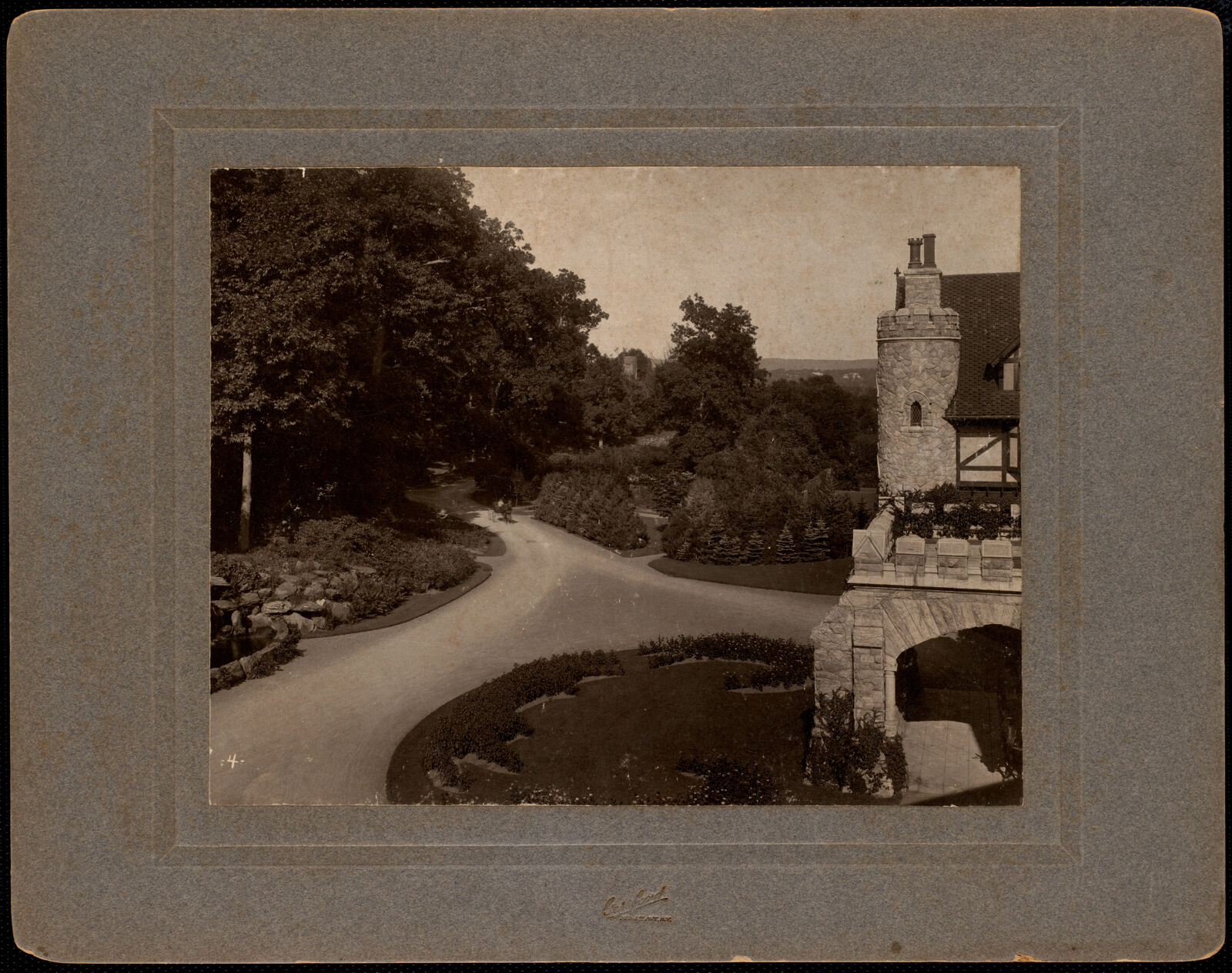 Shadow Brook: driveway and side garden from above. about 1894–1902.