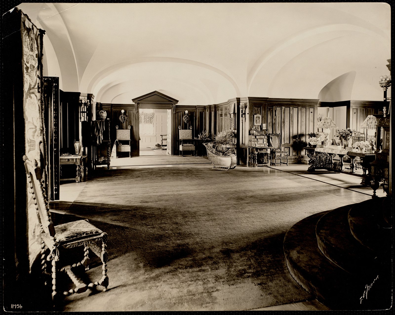 Spring Lawn: J.E. Alexandre, Lenox Mass., looking from nursery room into billiard hall. about 1903–1910.