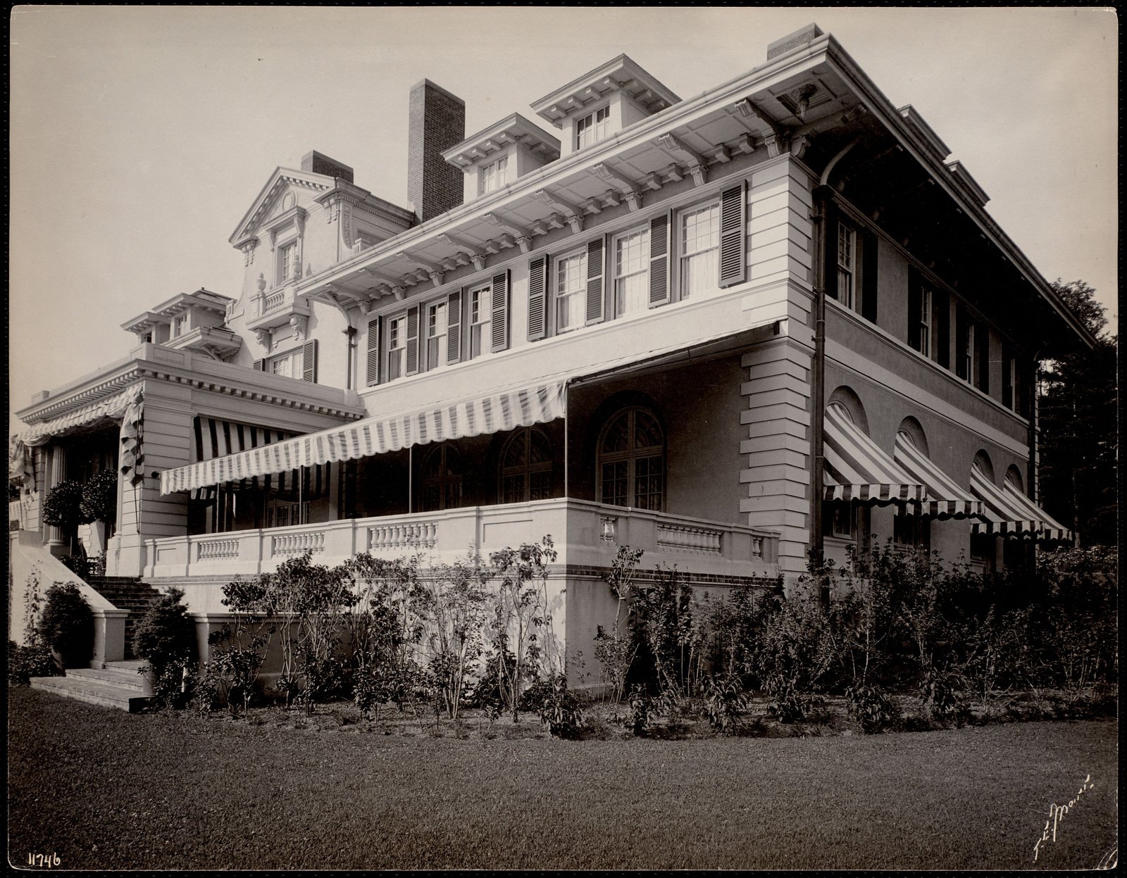 Spring Lawn: J. E. Alexandre, Lenox Mass., southwest corner from west terrace. about 1903–1910.