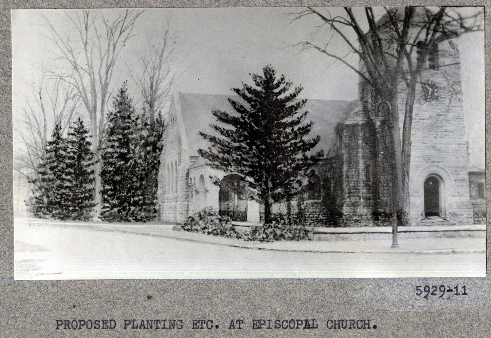Print 5929-11: “PROPOSED PLANTING ETC. AT EPISCOPAL CHURCH.”
