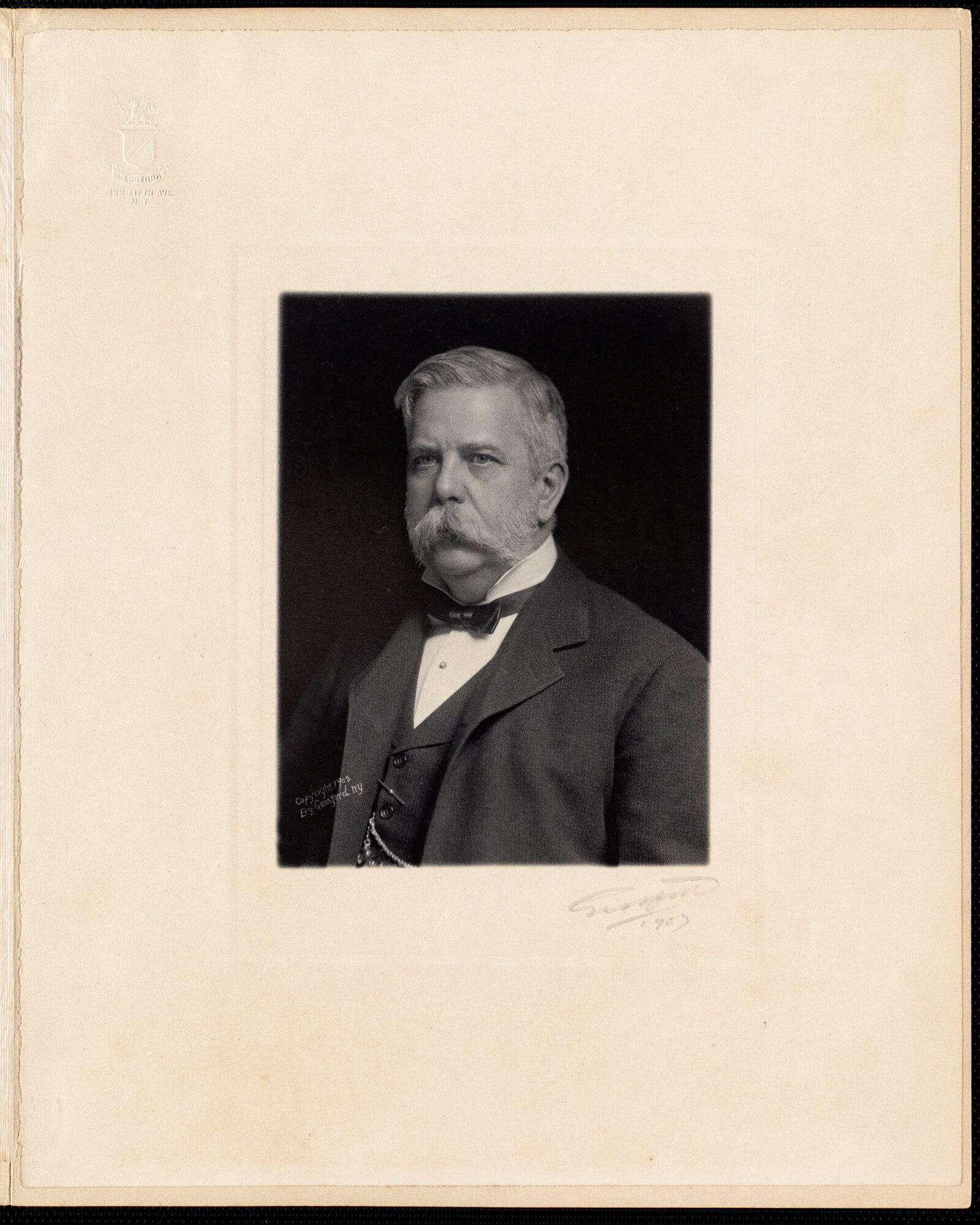 George Westinghouse, 1903. The Lenox Library has him in its collection not as an inventor but as a neighbor.