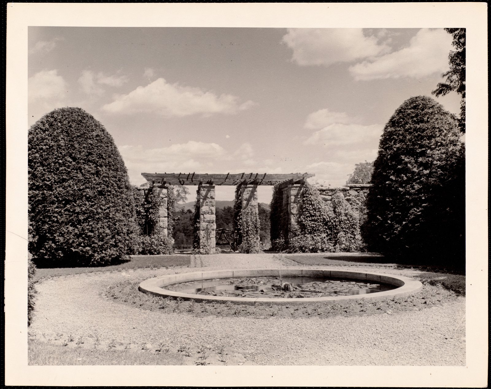 The Mount: round pond and fountain. 23 June 1941.