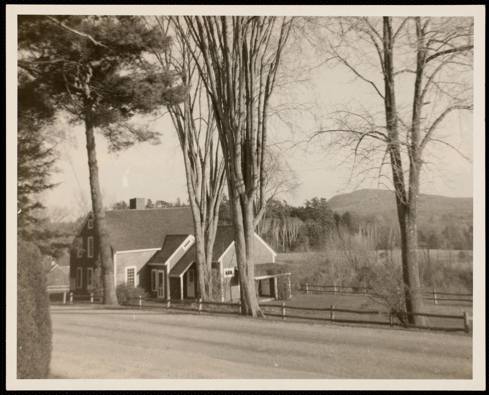 “Hawthorne’s Little Red House: Hawthorne House.” About 1948–1955 — the house rebuilt.