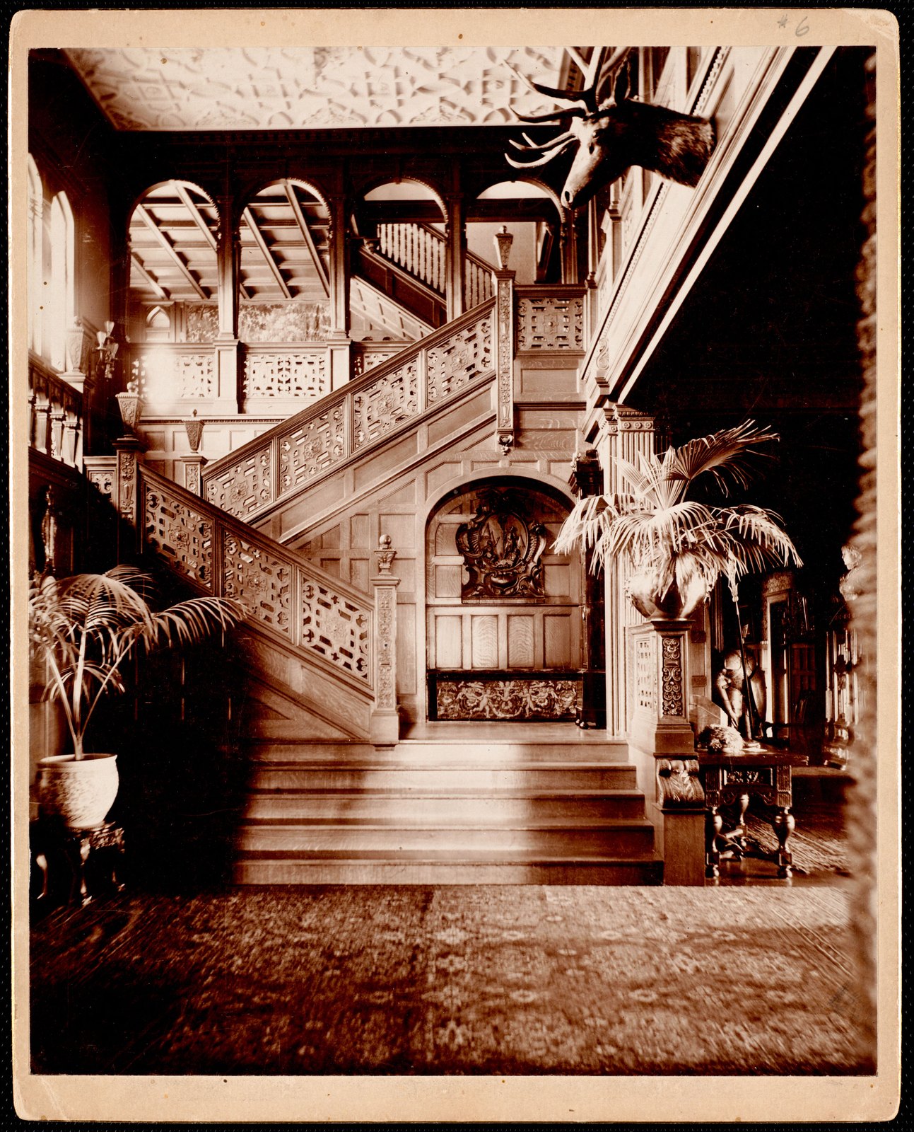 Ventfort Hall: staircase. about 1893–1925.