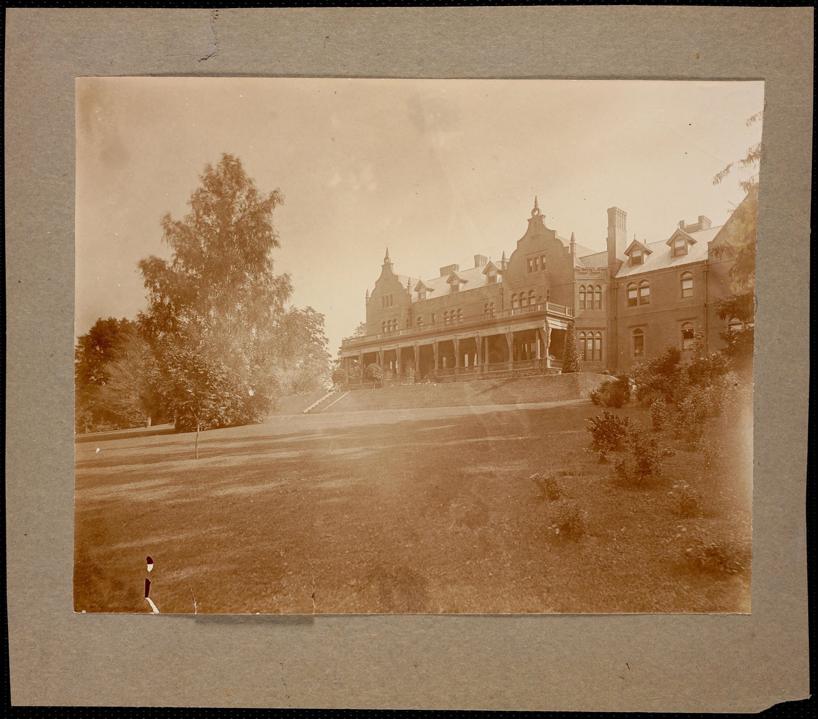 Ventfort Hall: back of house and lawn. about 1892–1910.