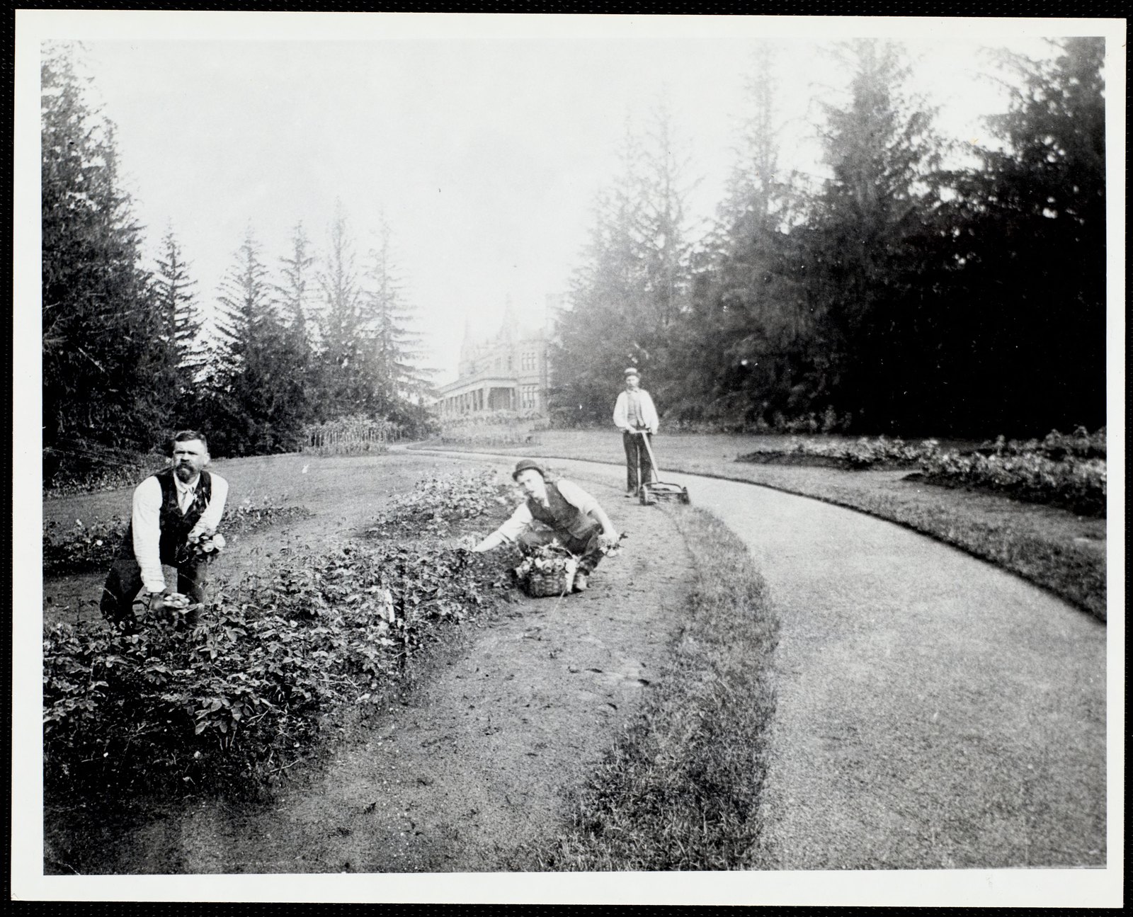 Ventfort Hall: men working on grounds. about 1893.