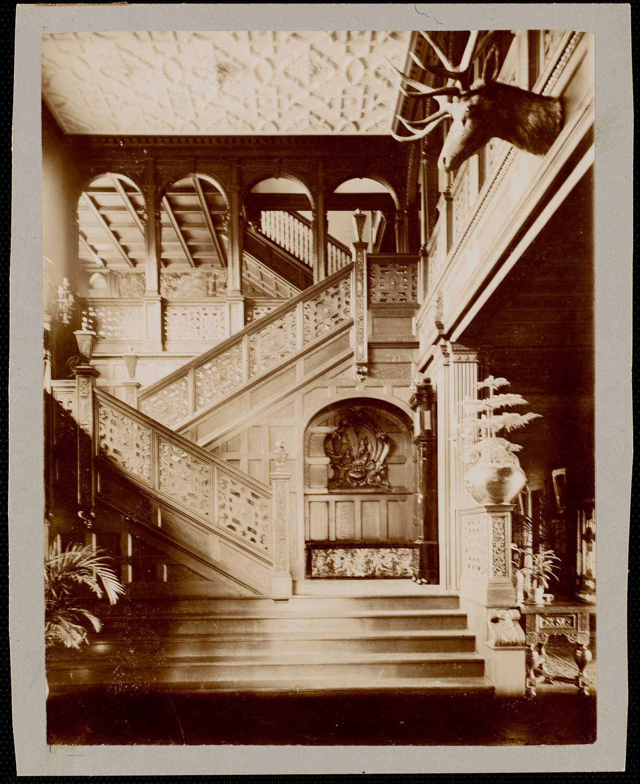 Ventfort Hall: staircase. about 1893–1925.