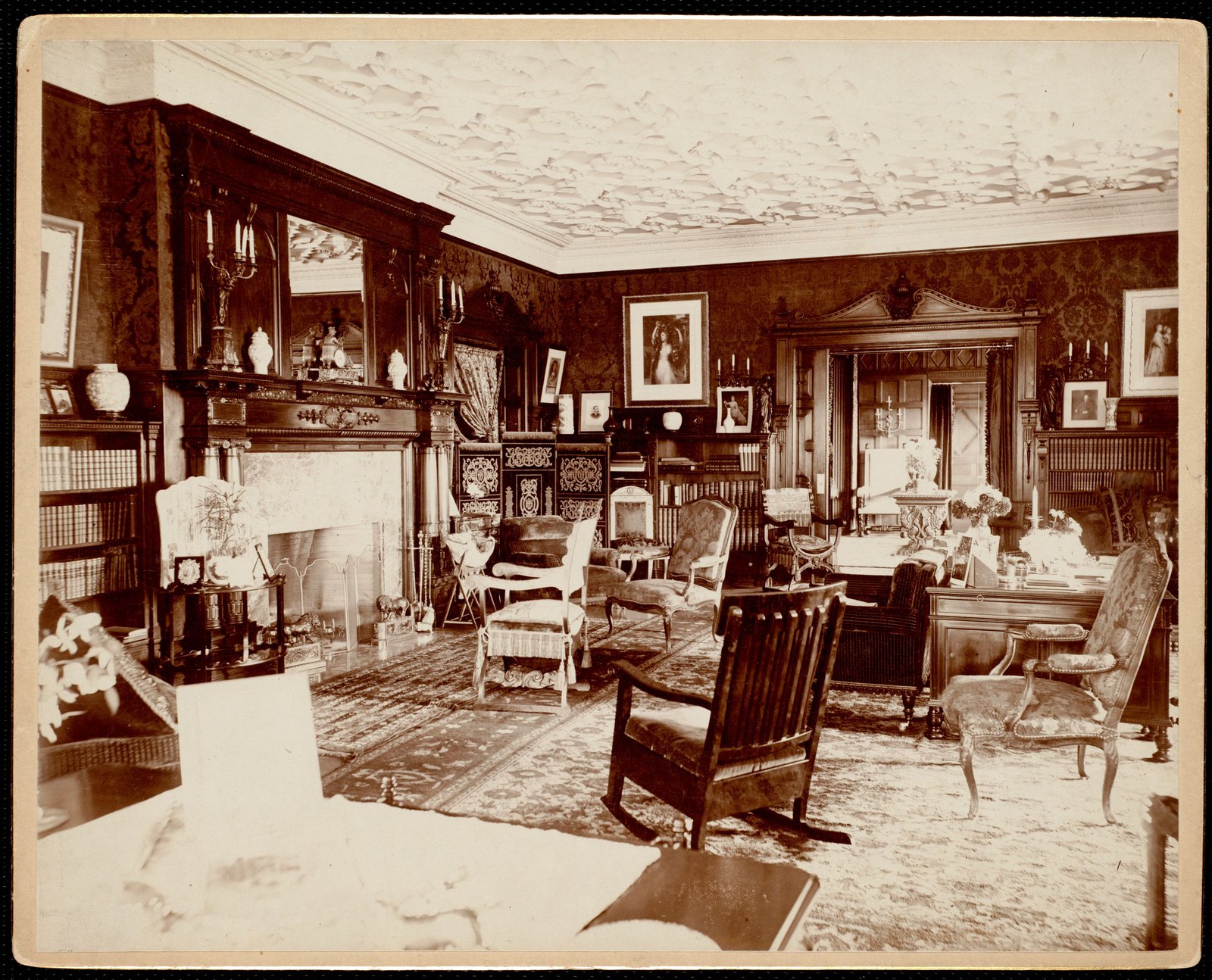Ventfort Hall: library. about 1893–1925.