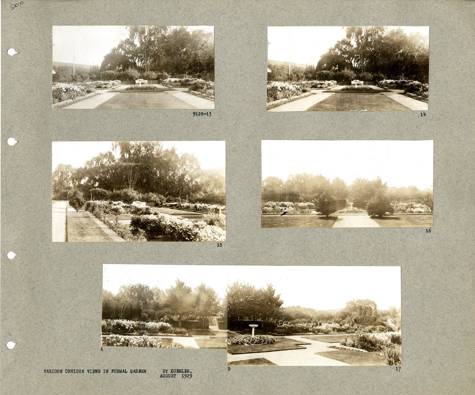 Album page 3, prints 13 to 17, with the Koehler caption repeated.