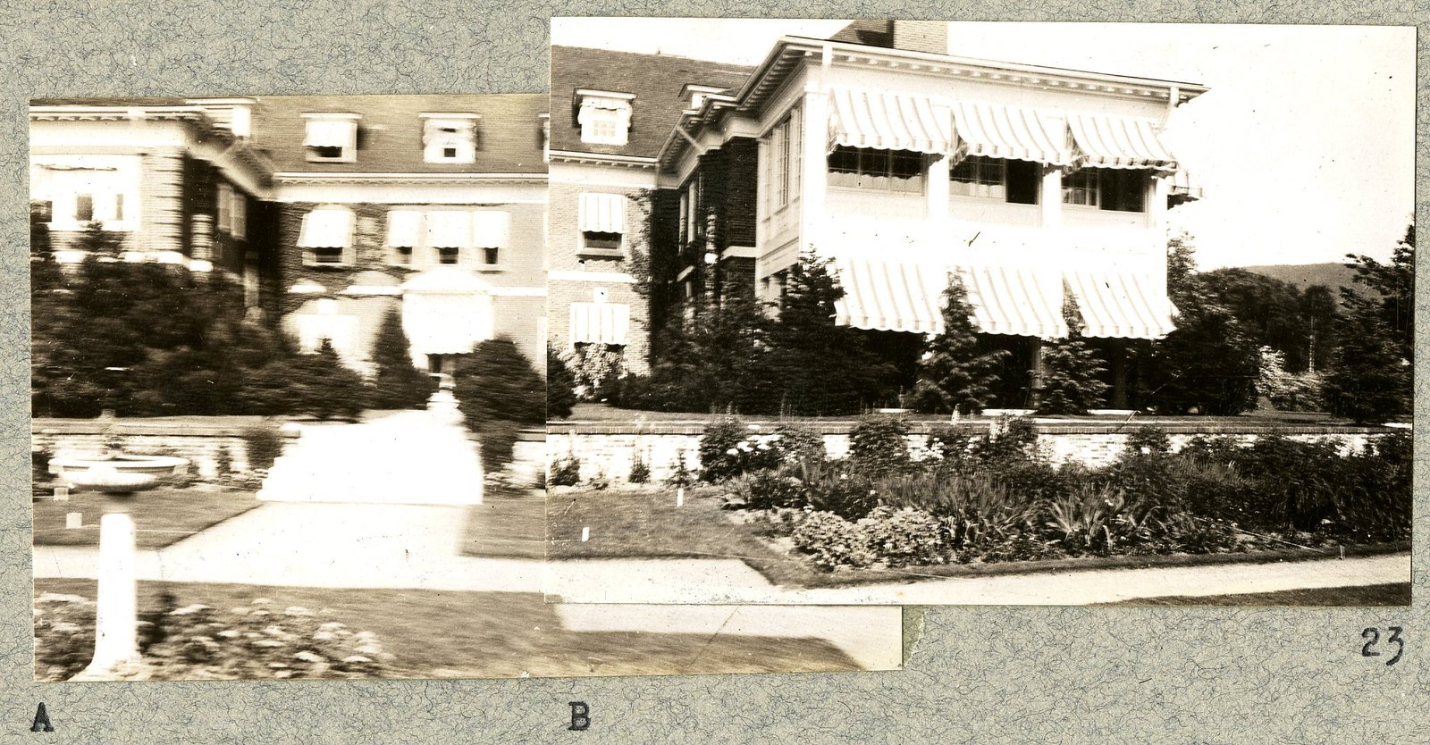 The house wall and an awning, overexposed. Print 22.