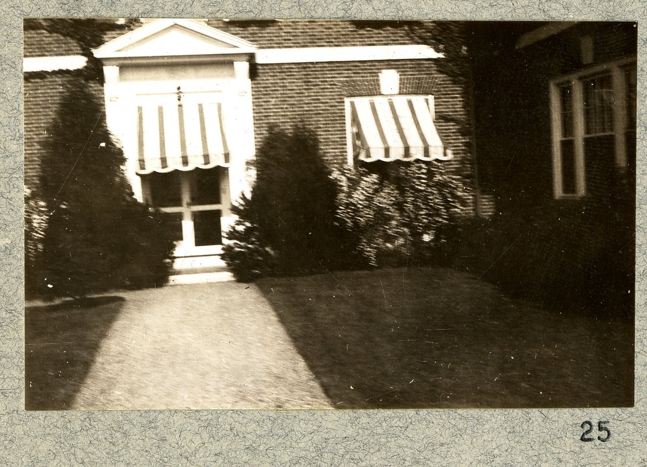The house from the drive, with the urn on its base. Print 24.