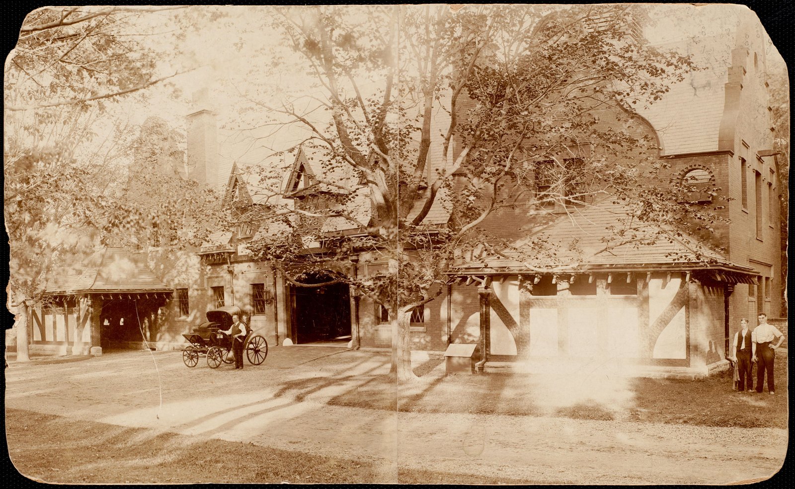 Ventfort Hall: stables, carriage workers. about 1893–1911.
