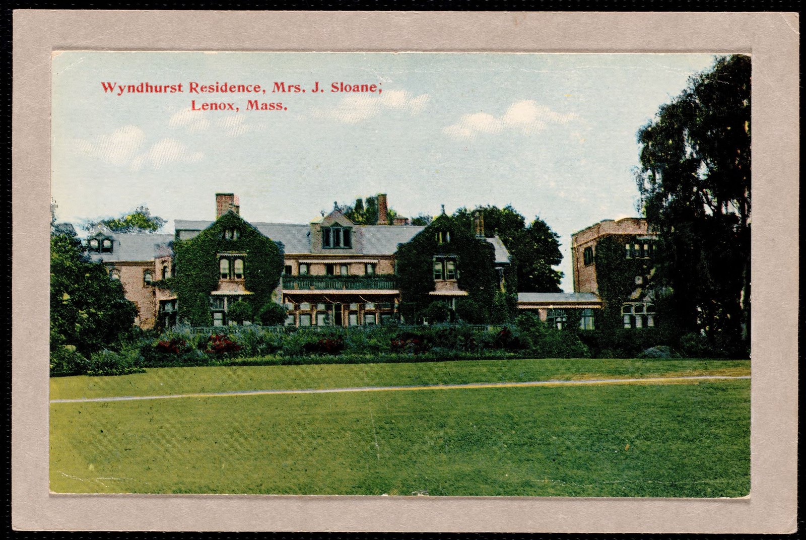 Wyndhurst: front view of house. about 1905–1911.
