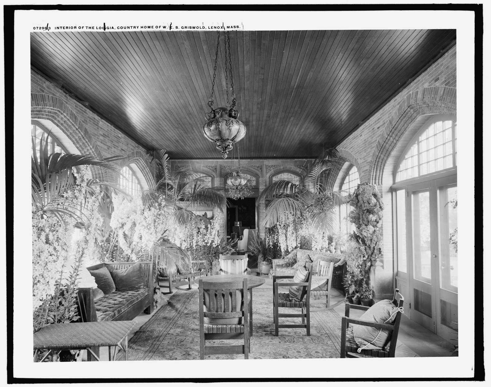 “Interior of the loggia, country home of W.E.S. Griswold, Lenox, Mass.” About 1910–1920. LC-D4-72963.